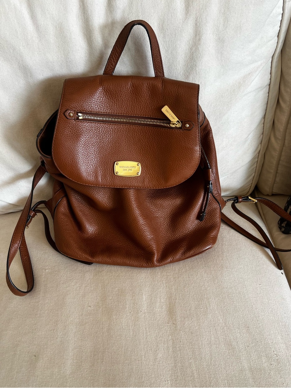 Michael Kors Brown Leather Backpack